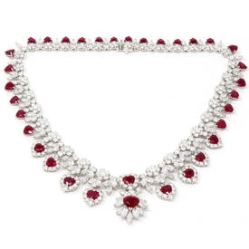 Royal Ruby Heart Necklace (93.30 ct)