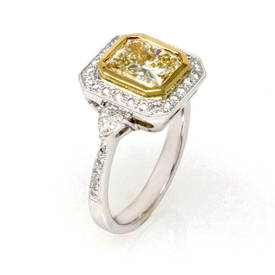 Fancy Yellow Radiant Cut Engagement Ring (2.58 ct)