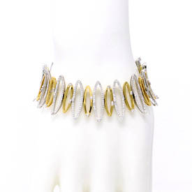 Two-Tone Hollow Leaf Bracelet (3.13 ct)