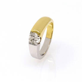 Two Tone Solitaire Engagement Ring (1.00 ct)