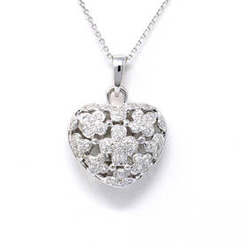 Pavé Diamond Heart Pendant (0.92 ct)