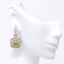 Fancy Brownish Yellow Halo Earrings (5.19 ct)