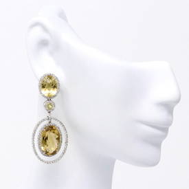 Oval Citrine Drop Earrings (21.70 ct)