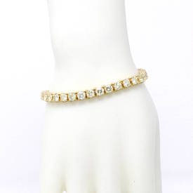 Yellow Gold Brilliant-Cut Tennis Bracelet (13.80 ct)