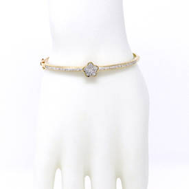 Invisible-Set Flower Bangle (0.61 Ct)