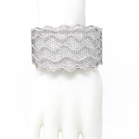 Striking Pavé Wave Bangle (31.04 ct)
