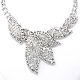 Diamond Leaf Overlay Necklace (18.52 ct)