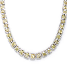 Elegant Yellow Diamond Necklace (66.72 ct)
