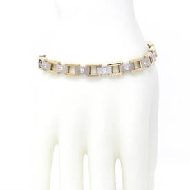 Brushed Two Tone Diamond Bracelet (0.87 ct)