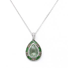 Green Amethyst Pear Shape Pendant (5.36 Ct)