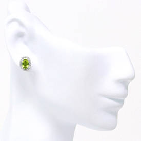 Oval Peridot Studs (1.23 ct)