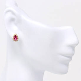 Pink Peridot Pear Earrings (0.91 ct)