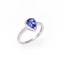 Pear Shape Tanzanite Ring (1.22 Ct)