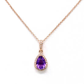 Purple Amethyst And Diamond Pendant (0.67 Ct)