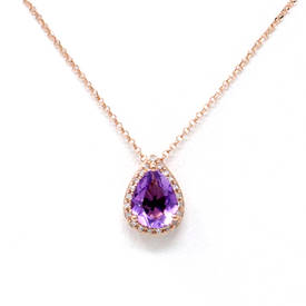 Purple Amethyst Pear Shape Pendant (1.02 Ct)