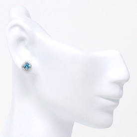 Ocean Blue Asscher Stud Earrings (0.83 Ct)