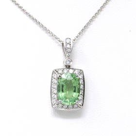 Radiant Halo Tourmaline Pendant (5.28 ct)