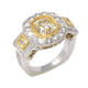 Fancy Light Yellow Three Stone Engagement Ring (5.69 ct)