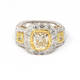 Fancy Light Yellow Three Stone Engagement Ring (5.69 ct)