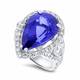 Pear Shaped Blue Tanzanite Ring