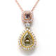 Pink White Yellow Droplet Pendant (6.32 ct)