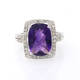 Halo Amethyst Diamond Ring (7.56 ct)