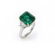 Three Stone Emerald Diamond Ring (11.87 ct)