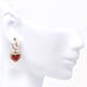 Garnet Heart Hoop Earrings (4.73 ct)