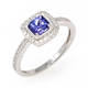 Tanzanite Cushion-Cut Ring (0.84 Ct)