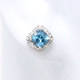 Ocean Blue Asscher Stud Earrings (0.83 Ct)