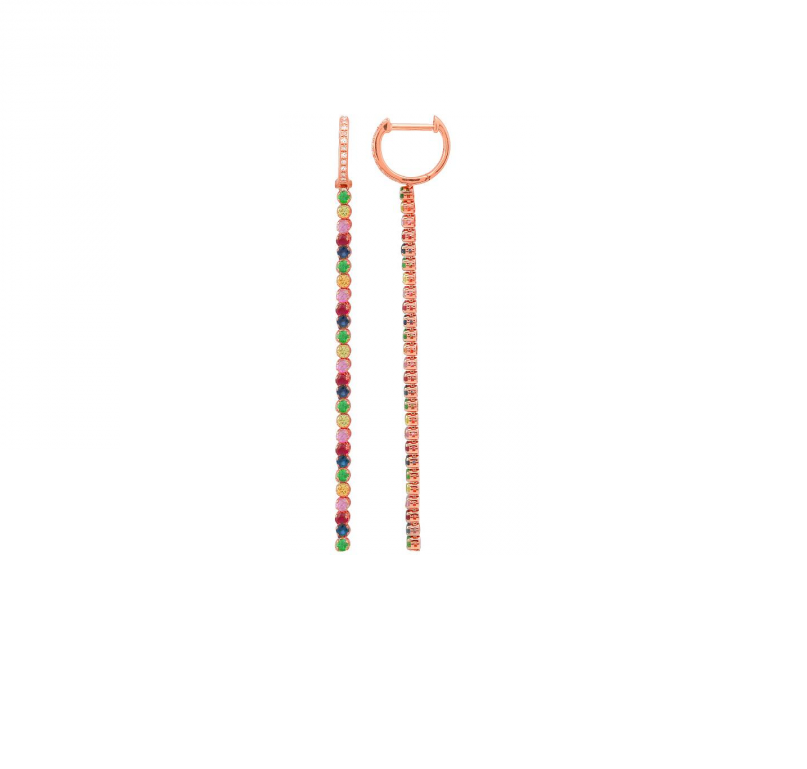 Rainbow Tennis Drop Earrings
