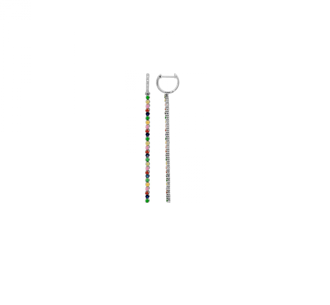 Rainbow Tennis Drop Earrings