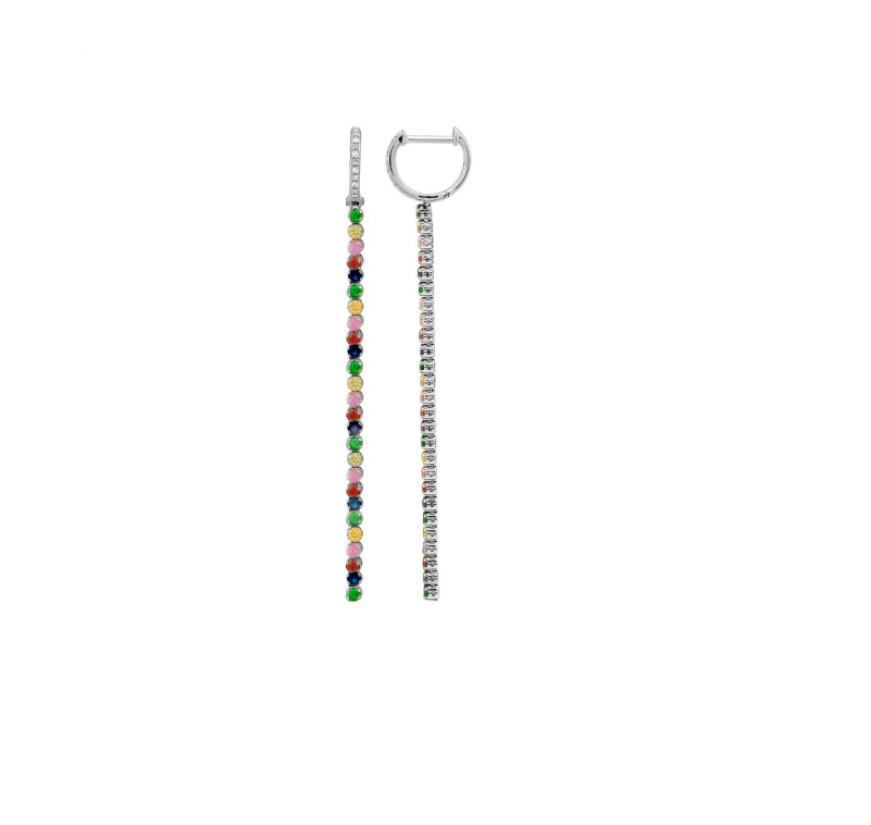 Rainbow Tennis Drop Earrings