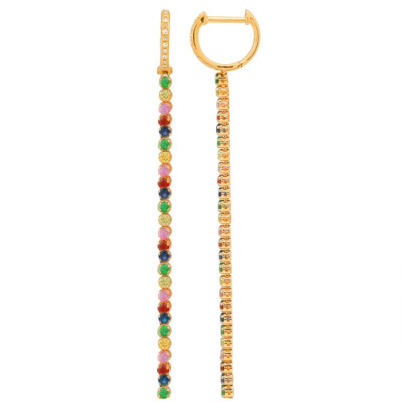 Rainbow Tennis Drop Earrings