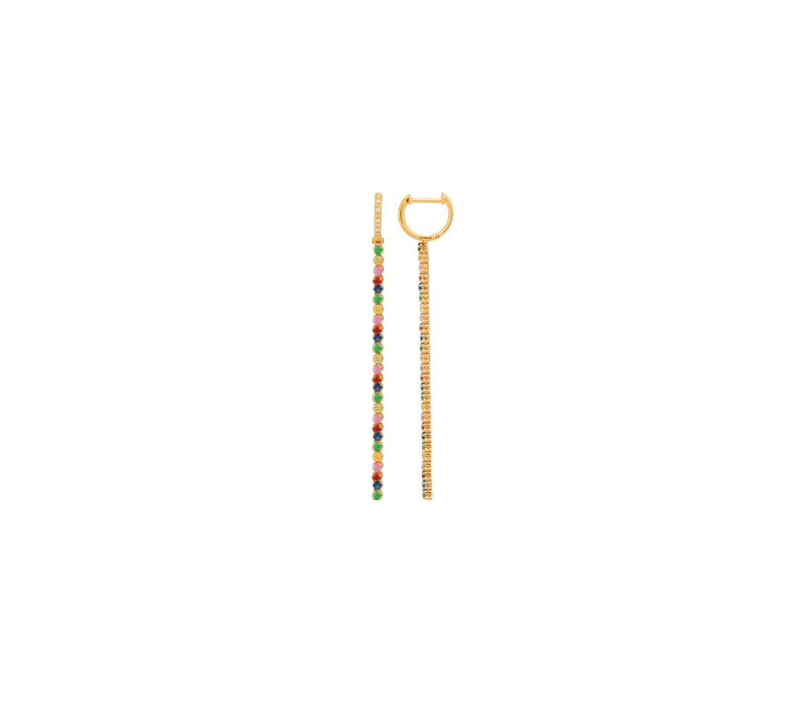 Rainbow Tennis Drop Earrings