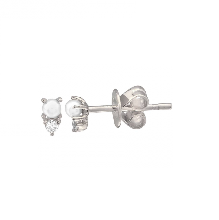 Diamond Pearl Earrings