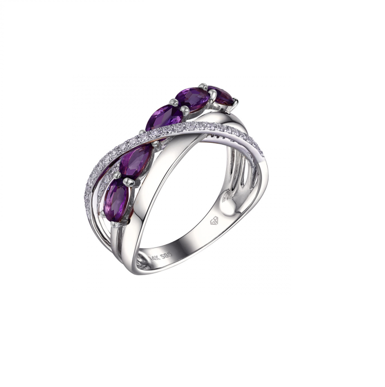 Amethyst & Diamond Ring (1.20ct)