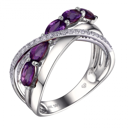 Amethyst & Diamond Ring (1.20ct)