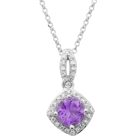 Diamond & Amethyst Necklace (0.09ct)