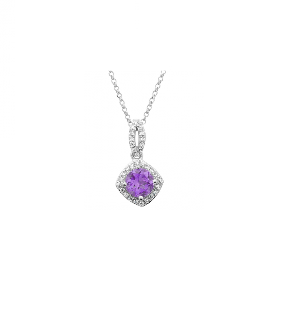 Diamond & Amethyst Necklace (0.09ct)