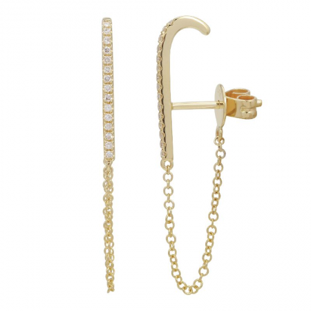 Diamond & Chain Earrings