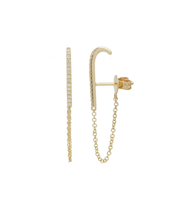 Diamond & Chain Earrings